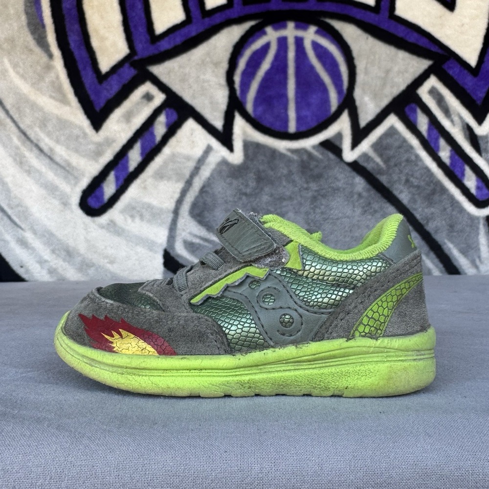 Size 6c - SAUCONY Boys Toddler Baby Jazz Lite Sneaker Green Dragon Little